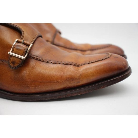 Magnanni Double Monk Strap Men's Size 9 M Brown Dress Shoes 12754 - Picture 10 of 12